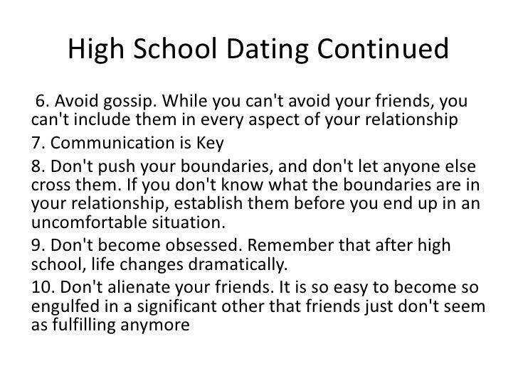 dating in different high schools